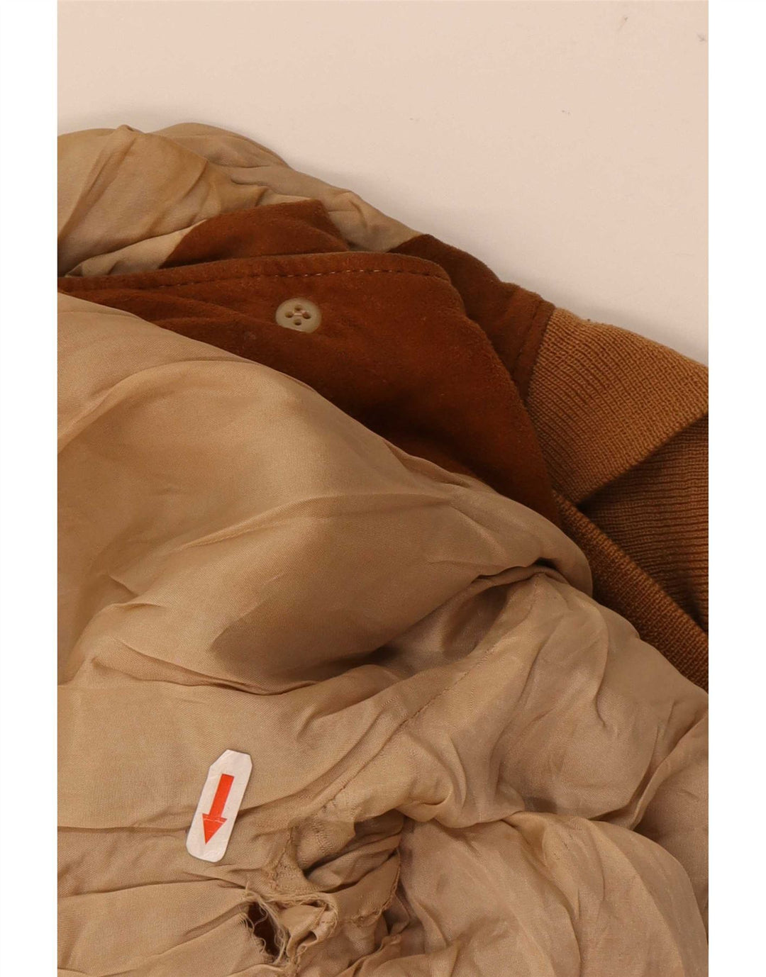 Vintage Mens Suede Bomber Jacket UK 38 Medium Beige