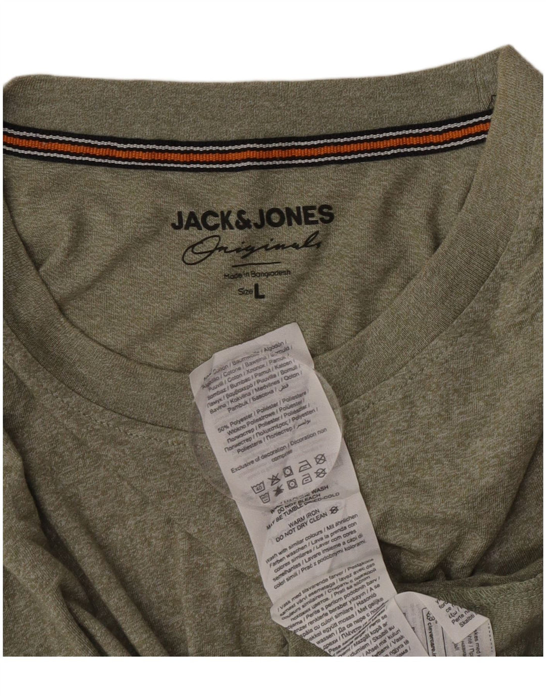 Jack & Jones Mens T-Shirt Top Large Khaki Cotton