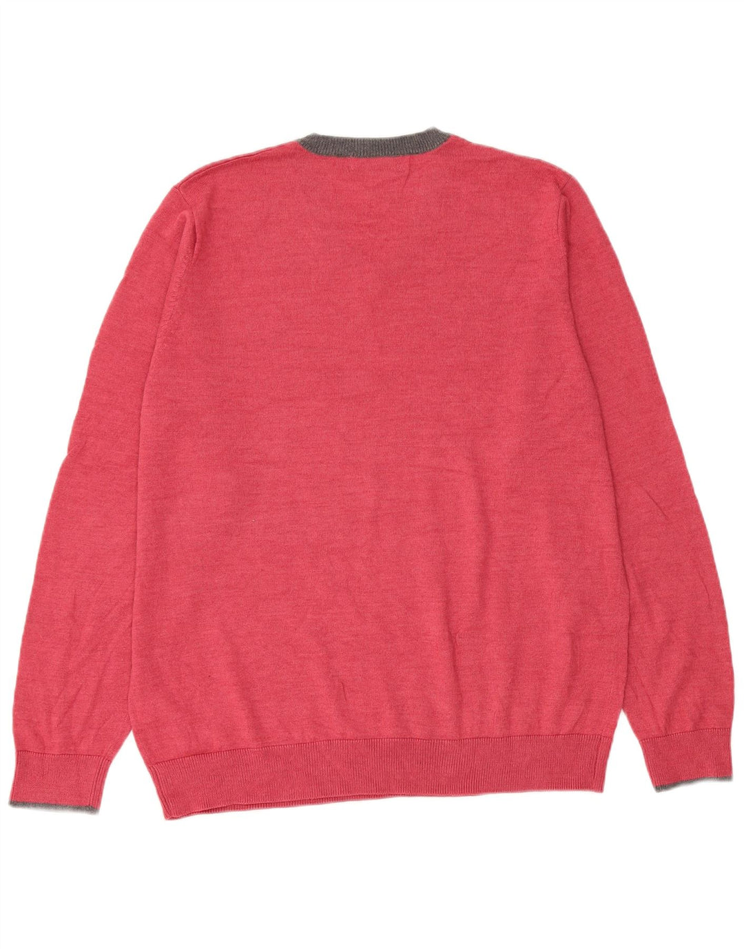 MARKS & SPENCER Mens Autograph V-Neck Jumper Sweater Large Pink Acrylic