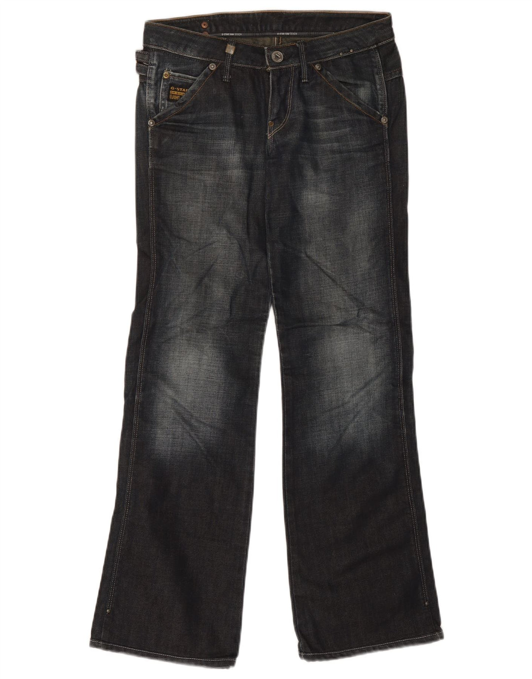 G-Star Womens Bootcut Jeans W25 L29 Navy Blue Colourblock Cotton