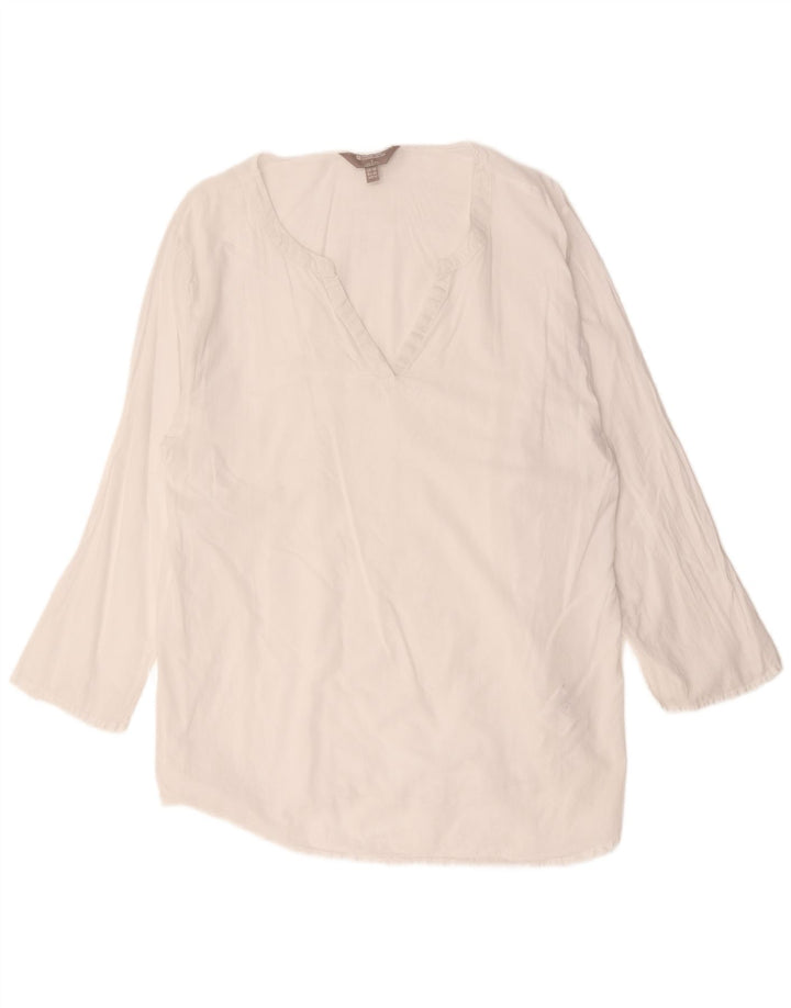 Mountain Warehouse Dame Pullover Shirt UK 18 XL Hvid Bomuld