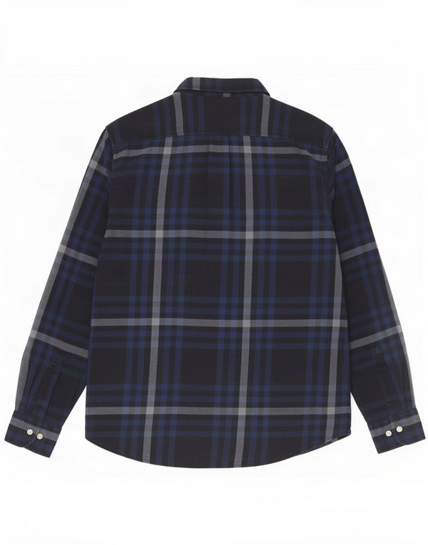 Lee Mens Flannel Shirt XL Navy Blue Plaid Cotton