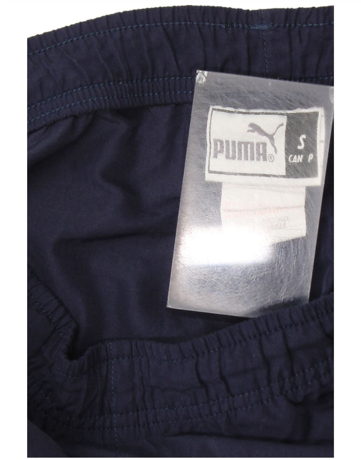 Puma Mens Italia Sport Shorts Small Navy Blue Colourblock Polyester