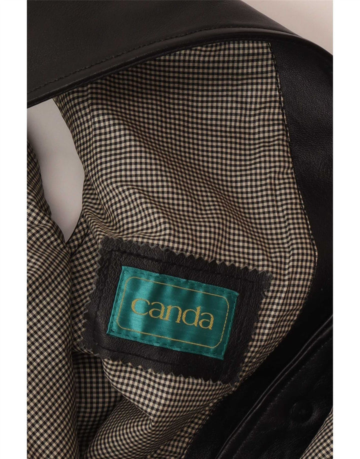 Canada Mens Leather Waistcoat XL Black Leather