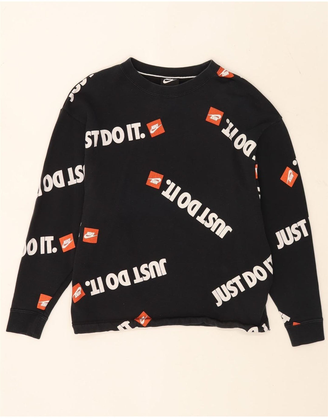 Nike grafisk sweatshirt med hætte til mænd, lille sort bomuld