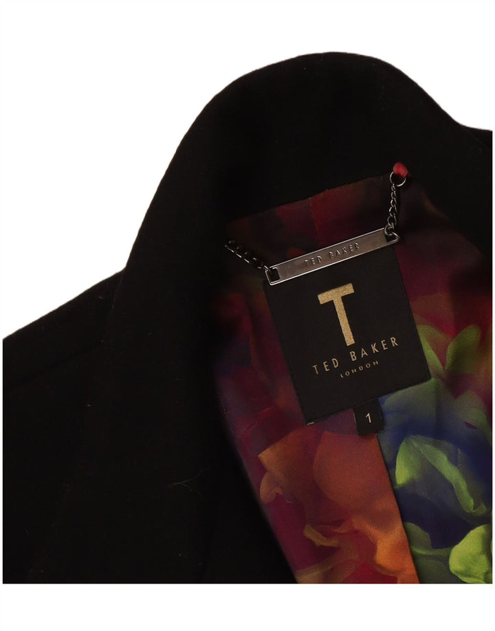 Ted Baker Womens Oversized Åben overfrakke Størrelse 1 XS Sort