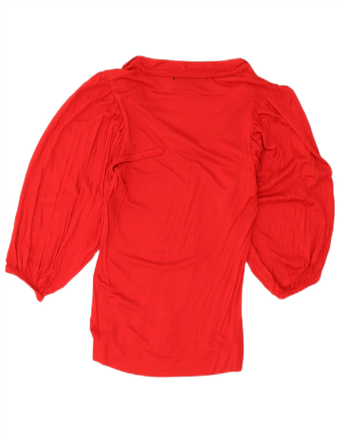 Zara Mujer Blusa Manga 3/4 Top UK 8 Small Rojo
