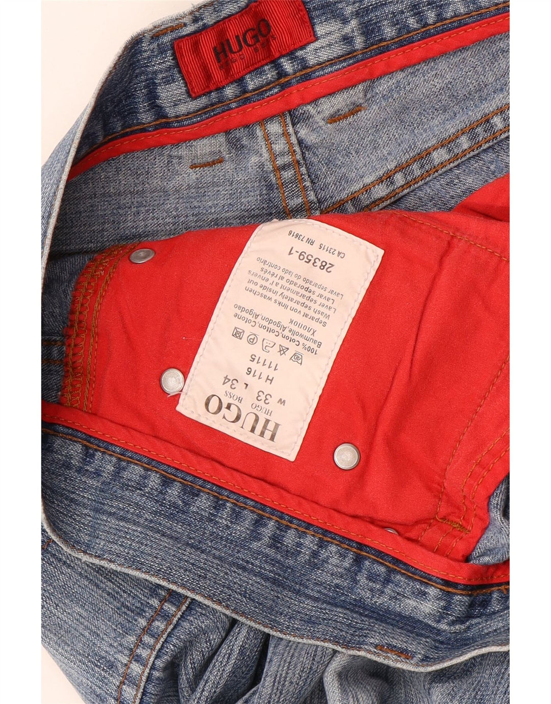 HUGO BOSS Herre Bootcut Jeans W34 L30 Blå Bomuld