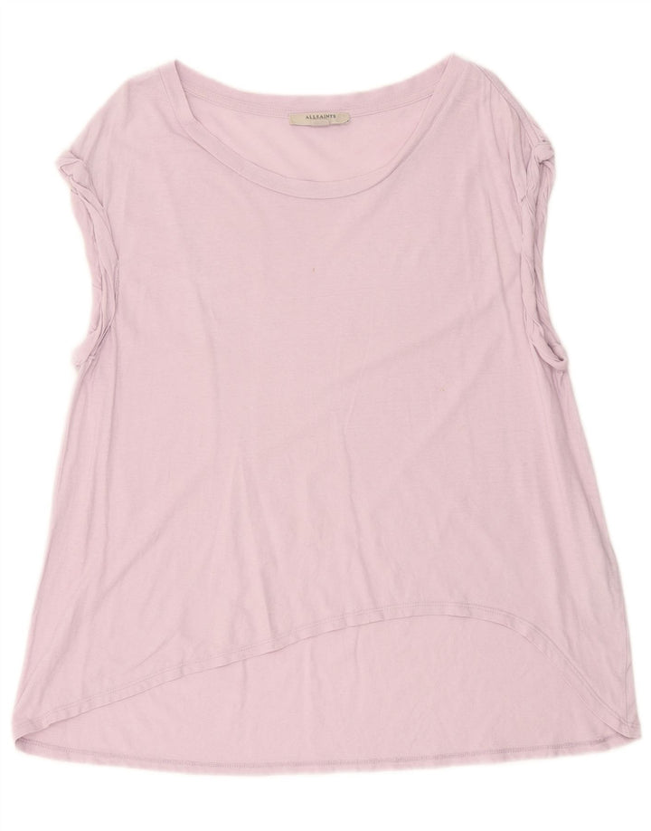 All Saints Womens Oversized Vest Top UK 10 Small Purple Cotton