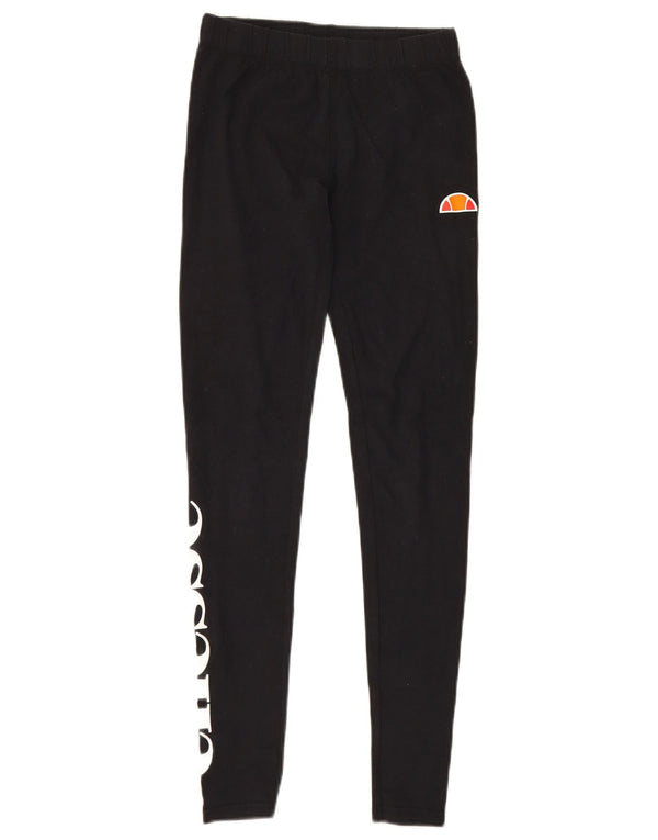 Ellesse Womens Grafiske Leggings UK 8 Small Black Bomuld