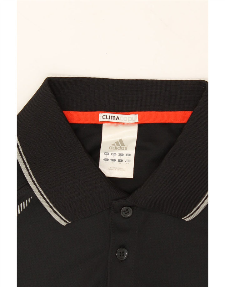 ADIDAS Mens Climacool Polo Shirt Small Black Striped Polyester Vintage Adidas and Second-Hand Adidas from Messina Hembry 