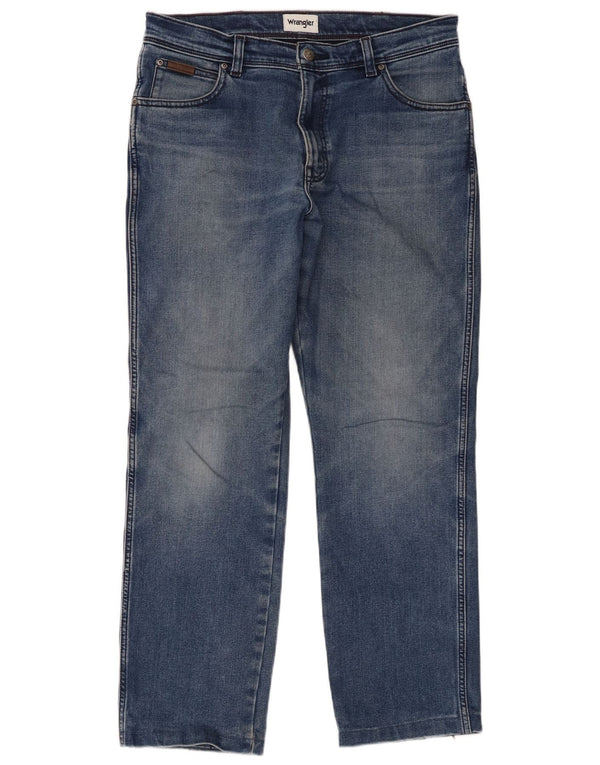 Wrangler Mens Texas Straight Jeans W34 L29 kék pamut