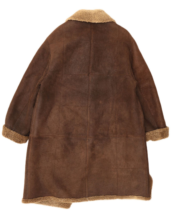 Conbipel Womens Shearling Coat UK 14 Large Brown