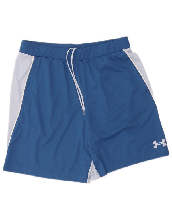 Pantaloncini sportivi da uomo Under Armour grandi in poliestere color block blu