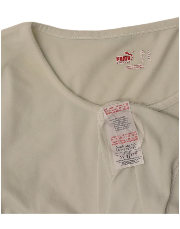 PUMA Womens T-Shirt Top UK 14 Large White Nylon