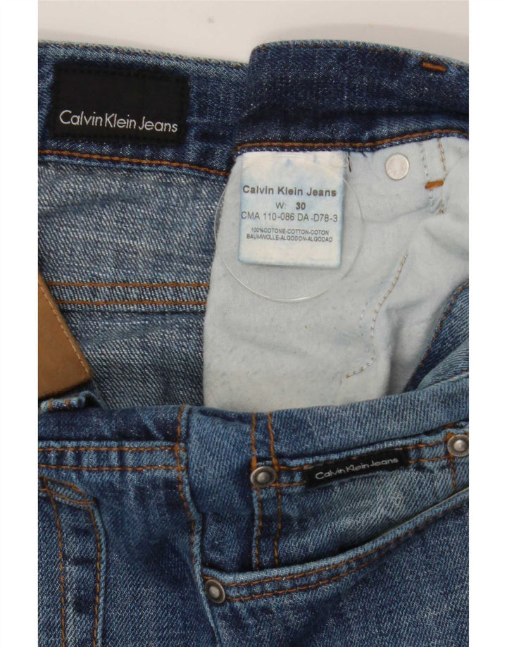 Calvin Klein Mens Straight Jeans W30 L31 Blue Cotton