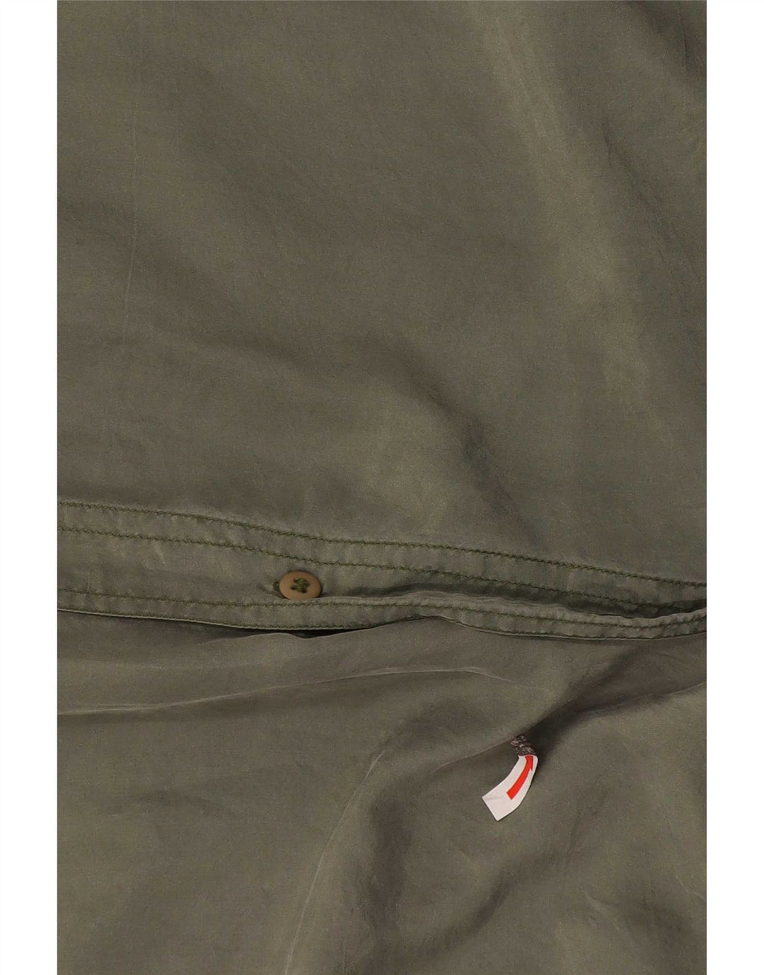 Bogari Mens Short Sleeve Shirt Medium Khaki Silk