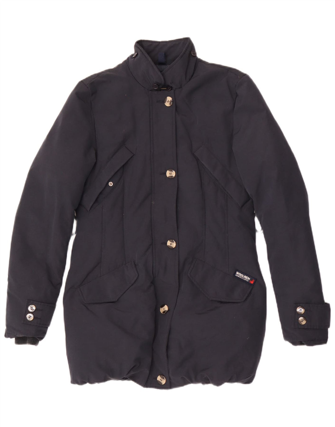 Woolrich Damen Wattierter Mantel UK 10 Small Marineblau Polyamid