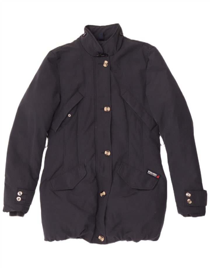 Woolrich Damen Wattierter Mantel UK 10 Small Marineblau Polyamid