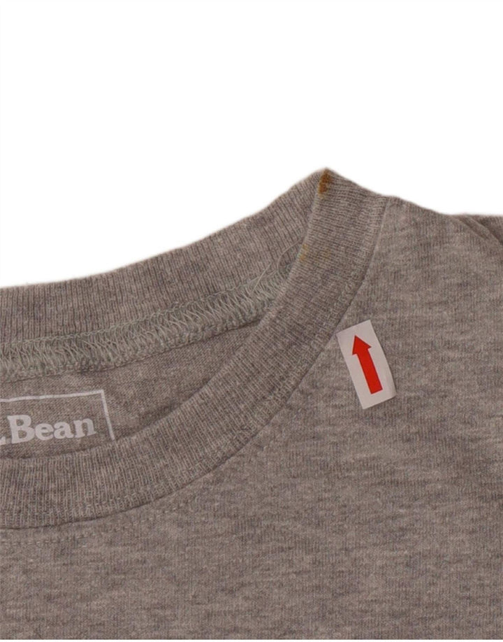 L.L.BEAN Boys Top Long Sleeve 14-15 Years Large  Grey Cotton