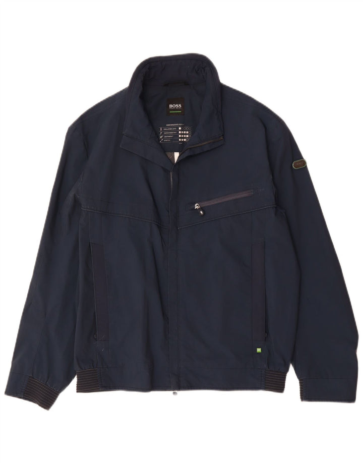 Hugo Boss Mens Bomber Jacket UK 36 Small Navy Blue