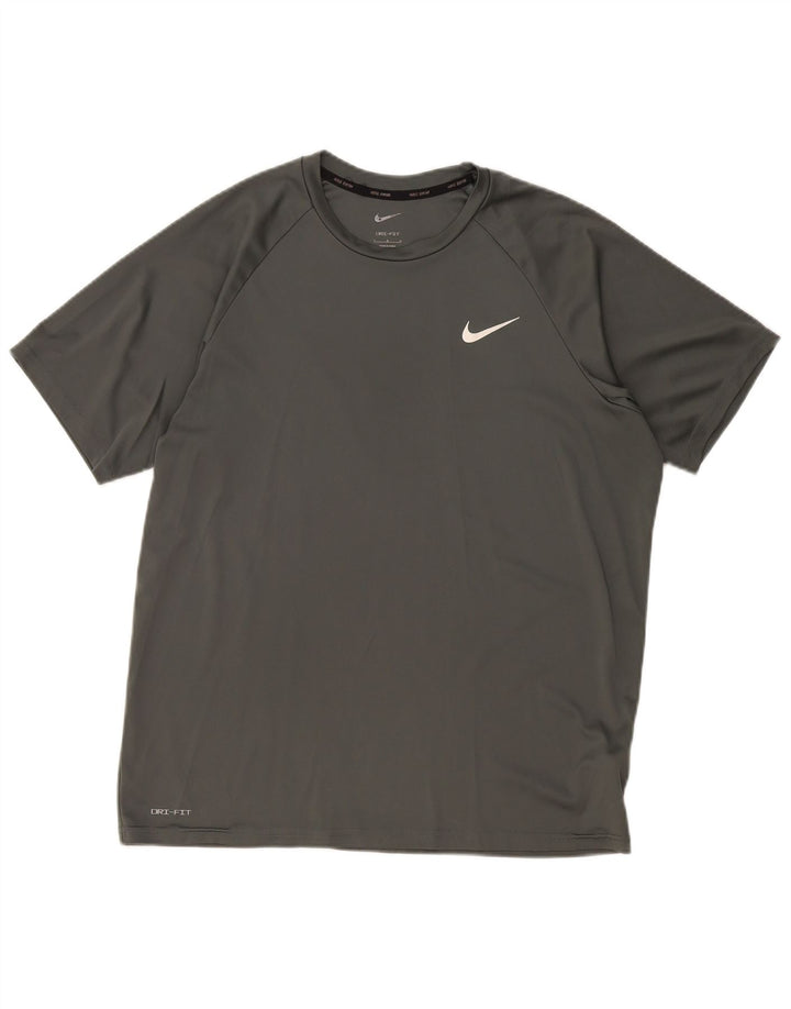 T-shirt Nike Dri Fit da uomo, grande, in poliestere grigio