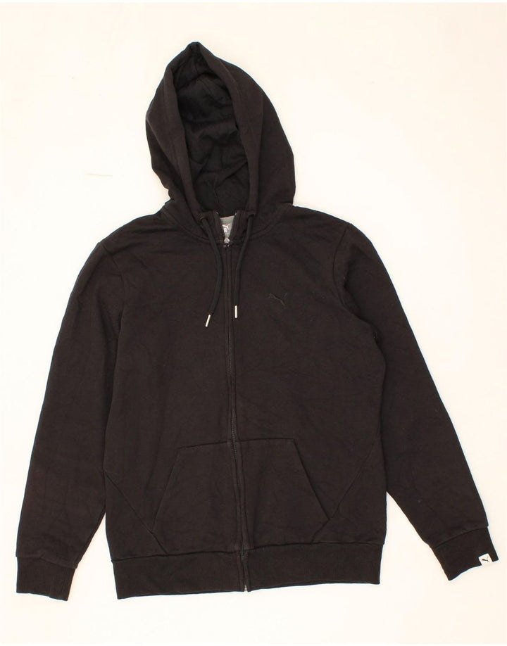 PUMA Womens Zip Hoodie Sweater UK 12 Medium Black Vintage Puma and Second-Hand Puma from Messina Hembry 