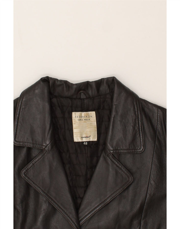FREEHERON Womens Leather Jacket IT 48 XL Brown Leather Vintage Freeheron and Second-Hand Freeheron from Messina Hembry 