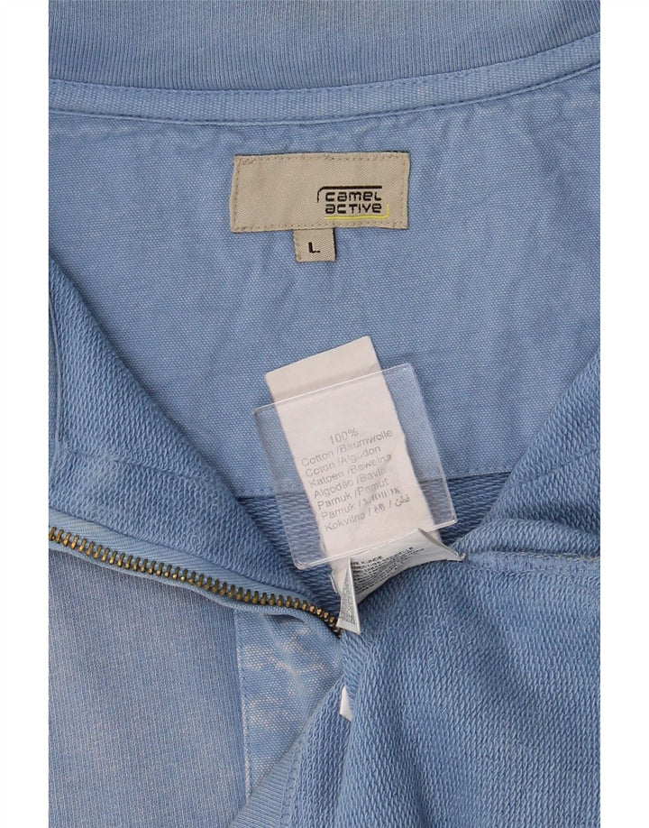 CAMEL ACTIVE Mens Zip Neck Sweatshirt Jumper Large Blue Cotton Vintage Camel Active and Second-Hand Camel Active from Messina Hembry 