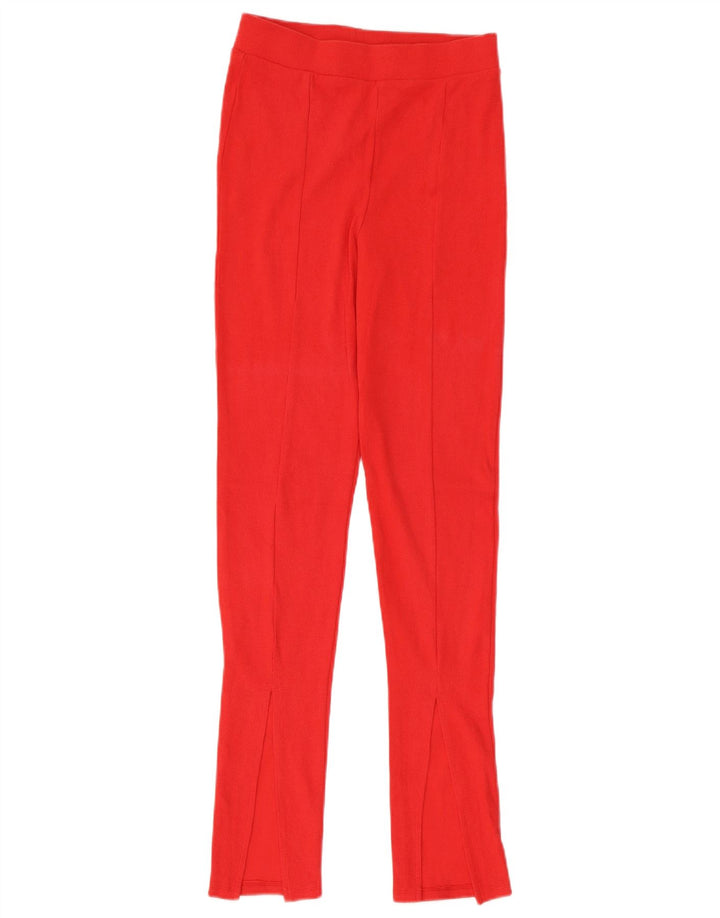 Zara Dame Leggings UK 12 Medium Rød Bomuld