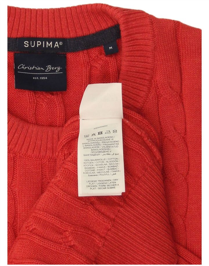 Christian Berg Herre Crew Neck Jumper Sweater Medium Rød Bomuld