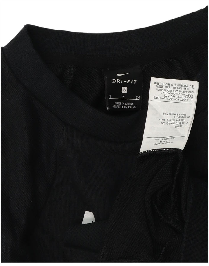 Nike Womens Dri Fit Crop Oversized Sweatshirt Jumper UK 10 Small Black