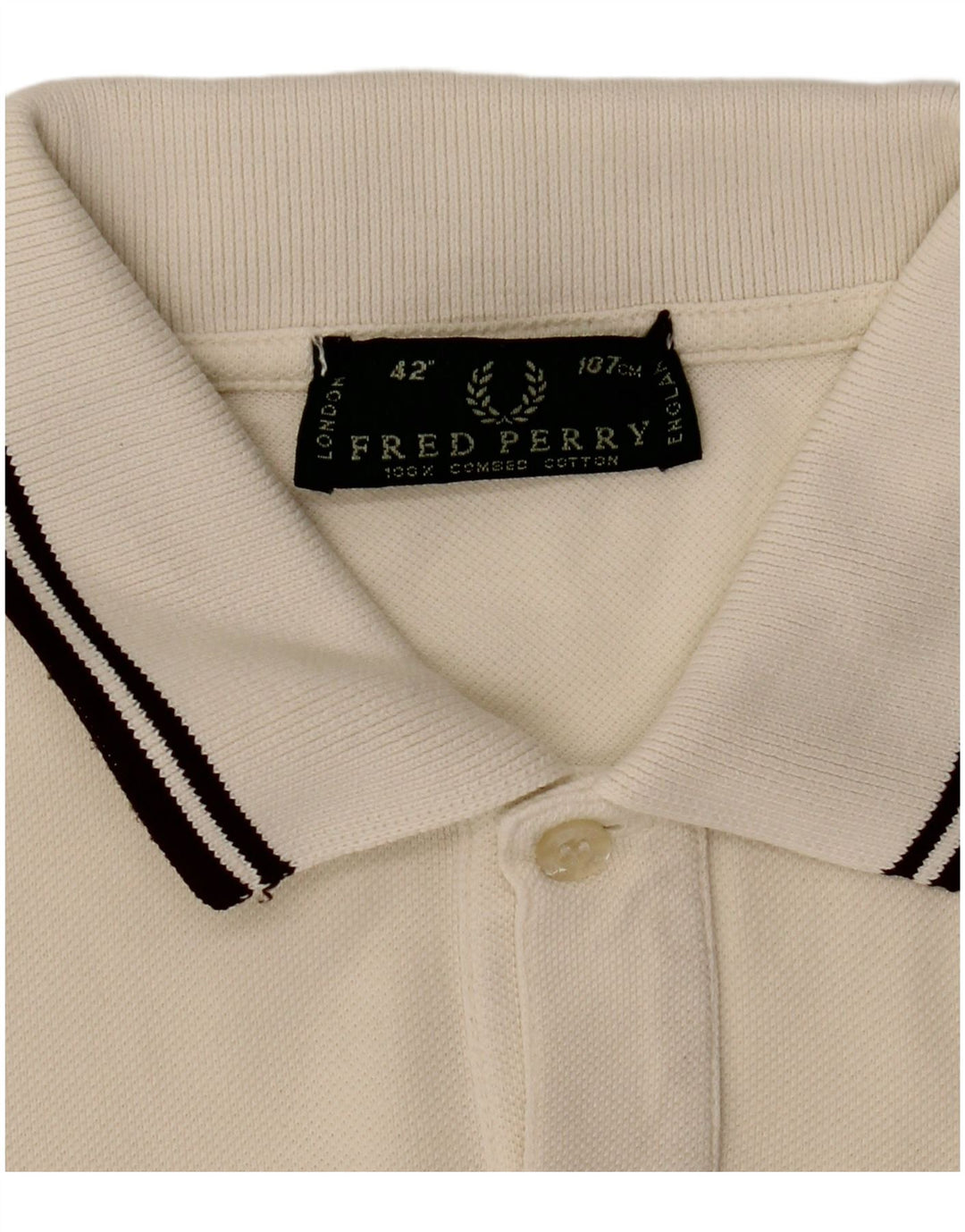 Męska koszulka polo Fred Perry, średnia biała bawełna