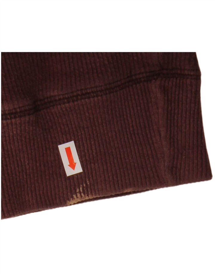 Fat Face Mens Zip Neck Sweatshirt Jumper Medium Burgundy Cotton