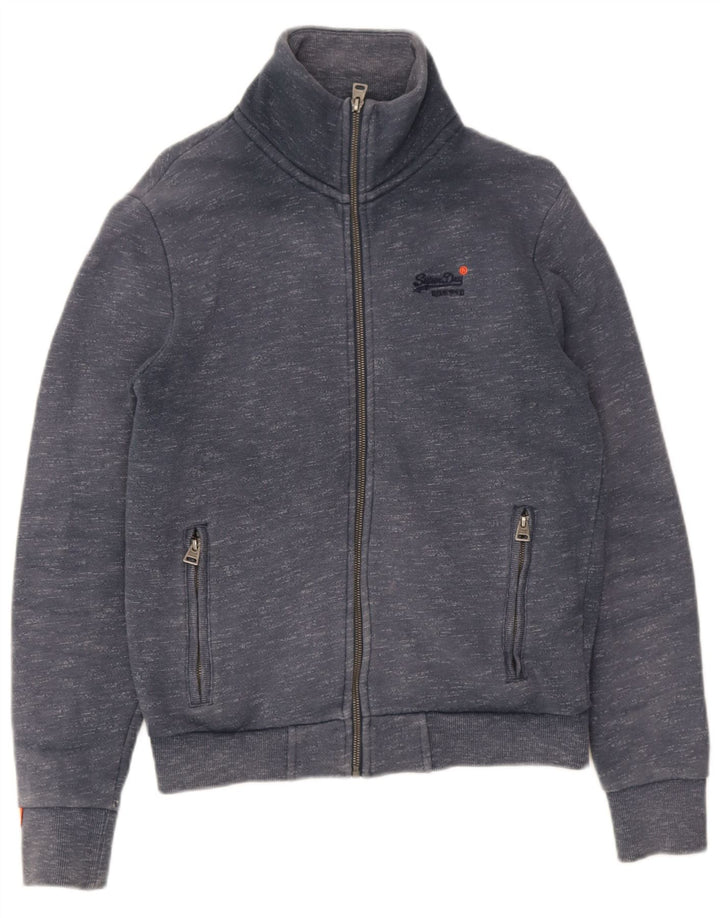 Jachetă de trening pentru bărbați Superdry, bumbac cu pete mici, gri