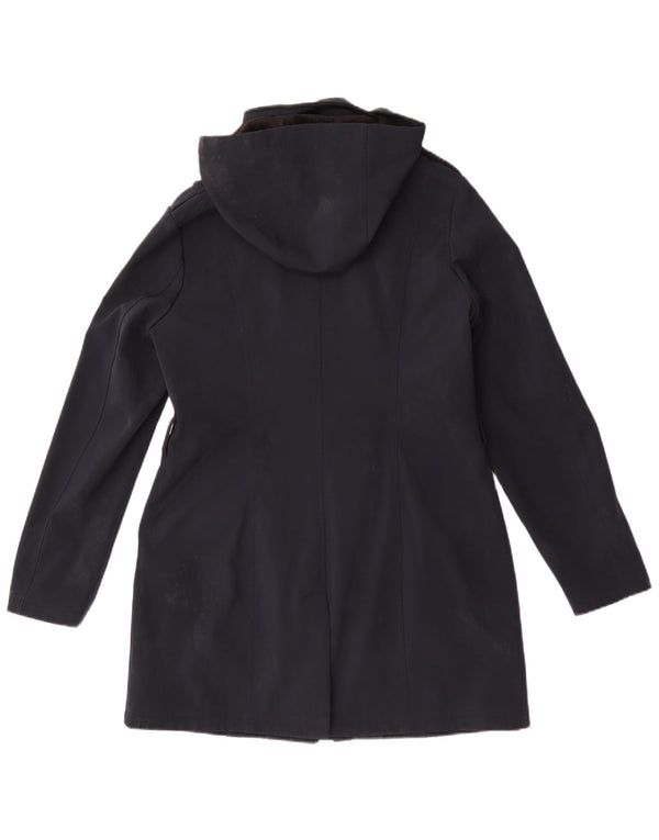 Michael Kors Militær overfrakke med hætte til kvinder UK 14 Medium Navy Blue