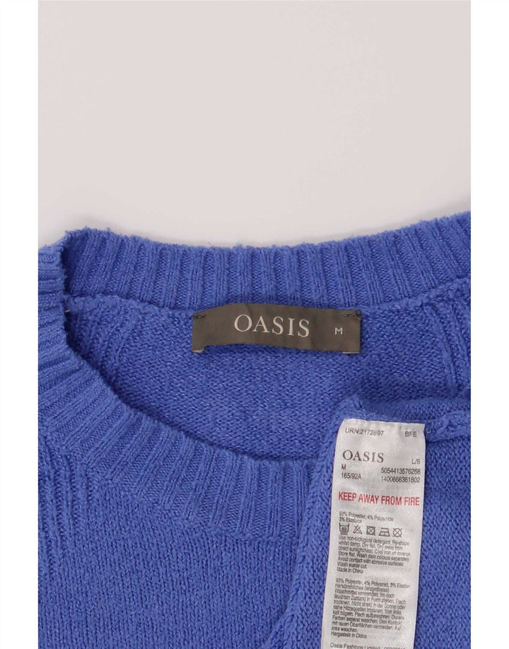 Oasis Damen-Pullover mit Rundhalsausschnitt, UK 14, Mittelblau, Polyester