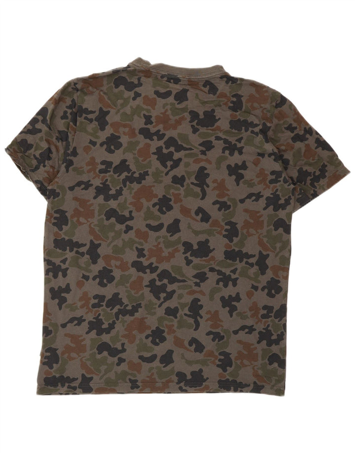 CONVERSE Mens Graphic T-Shirt Top Medium Grey Camouflage