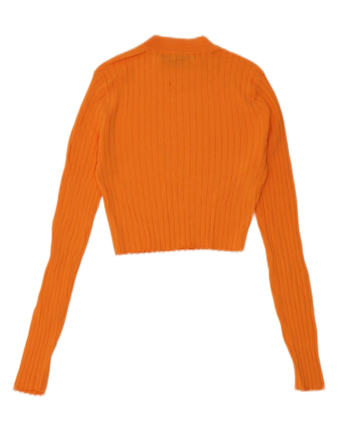 Zara Womens Crop Top Long Sleeve UK 8 Small Orange