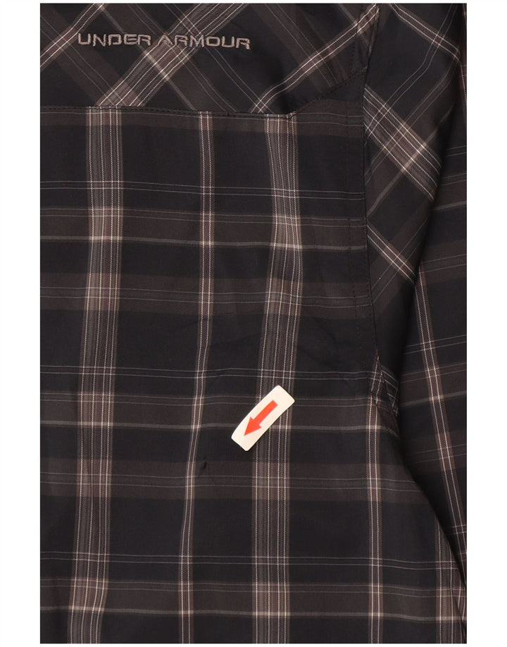 Under Armour Mens Allseason Gear Shirt Large Grey Check Polyester