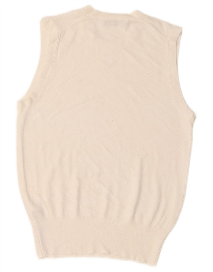 Zara Womens Vest Tank Top UK 12 Medium Off White Viscose