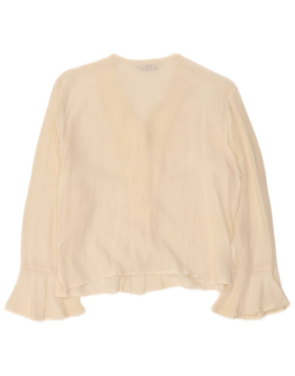Mirella Mori Camicia da donna dalla vestibilità rilassata Camicetta UK 10 Small Off White Viscosa