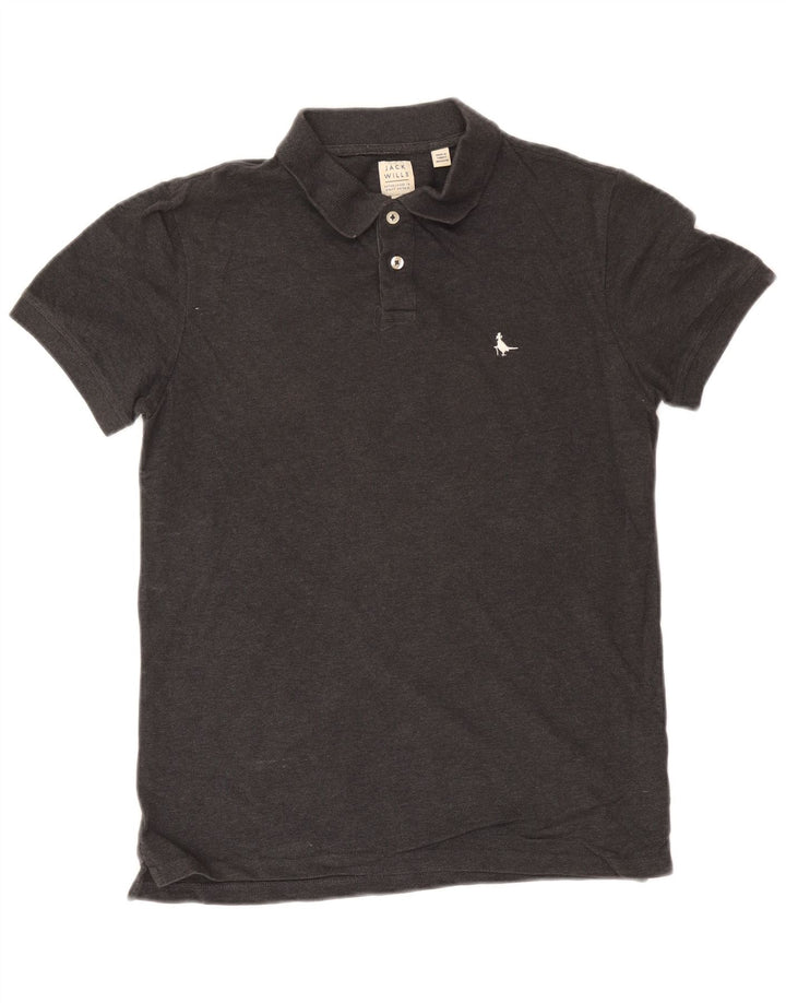 Jack Wills Mens Polo Shirt Small Grey Cotton