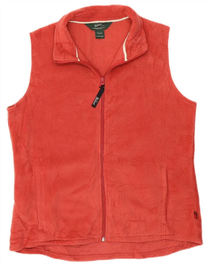 WOOLRICH Womens Fleece Gilet UK 16 Large Red