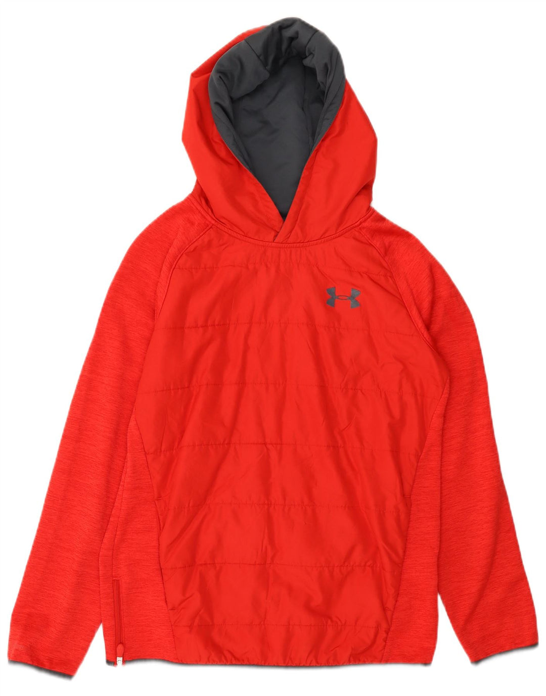 UNDER ARMOUR Boys Hoodie Jumper 13-14 Years XL Red Polyester