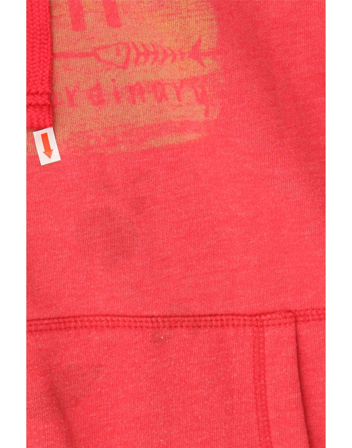 WEIRD FISH Mens gráfico moletom com capuz pequeno algodão vermelho