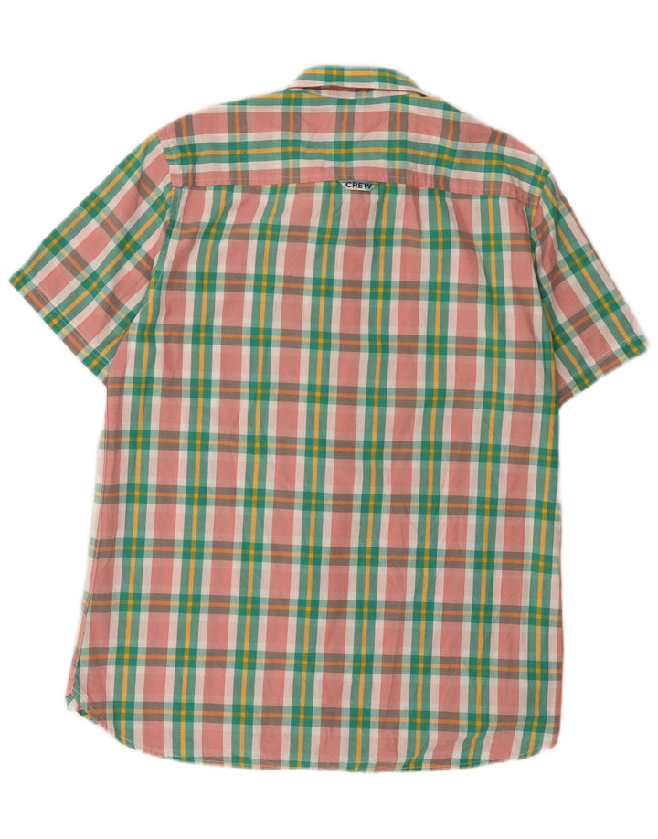 Crew Clothing Mens Short Sleeve Shirt Medium Green Check Cotton