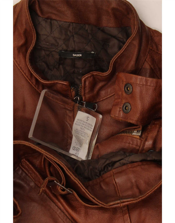 Giacca da corsa in pelle da donna Sasch UK 12 Marrone medio