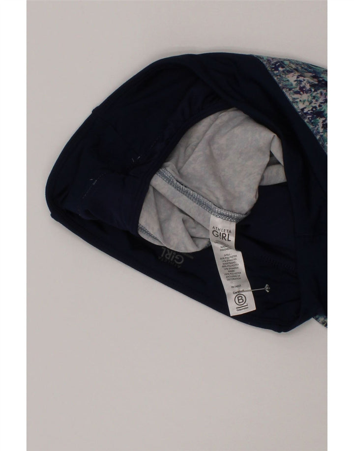 Athleta Girls Abstract Pattern Sport Shorts 11-12 Years Large Navy Blue