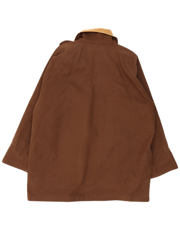 Vintage Damen Yachting Windjacke Mantel UK 16 Groß Braun Farbblock